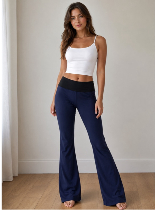 lululemon athletica Pants - Lululemon reversible flare pants navy blue high waisted size 6
